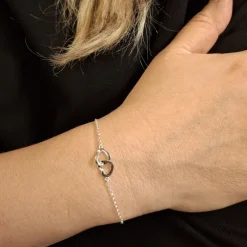 Amor armband två hjärtan äkta silver