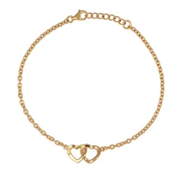 Amor armband två hjärtan äkta guld 18 karat