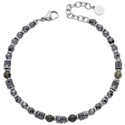 Andy beadarmband unisex grå brun