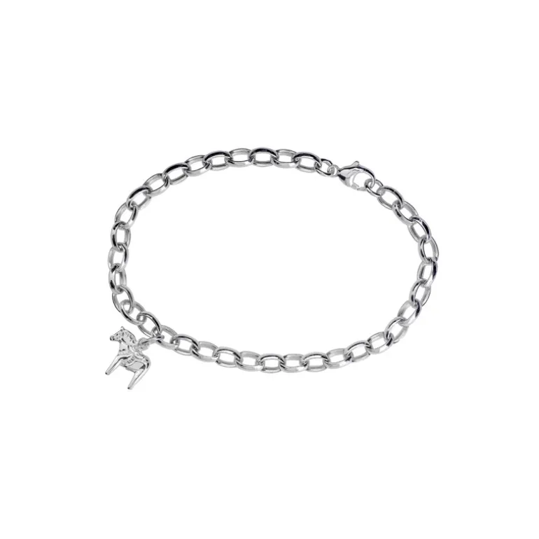Armband i äkta silver med dalahästberlock