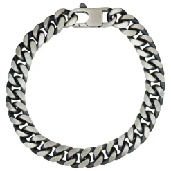 Armband oxiderad matterad pansar äkta silver 20 cm