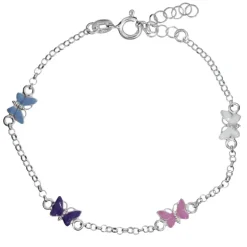 Barnarmband med fjärilar äkta silver