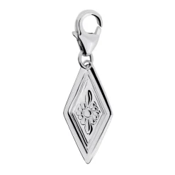 Berlock dräktkläppe med karbinhake äkta silver