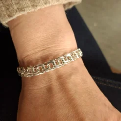 Bismarckarmband bred äkta silver 20 cm