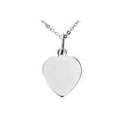 Blankt platt hjärta i äkta silver