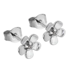 Blommor örhängen i äkta silver