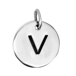 Bokstavsberlock smycke bokstav V äkta silver