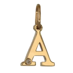 Bokstavssmycke A äkta guld 9 karat