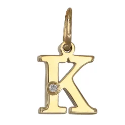 Bokstavssmycke K äkta guld 9 karat
