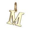 Bokstavssmycke M äkta guld 9 karat