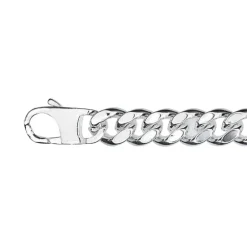 Bred och kraftig halskedja pansar silver 50 cm