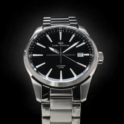 Carl Gustaf klocka automat Stainless Steel Cole Black