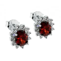 Carmosé örhängen röda äkta silver