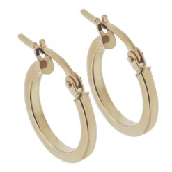 Creoler små raka hoops äkta guld 9 karat