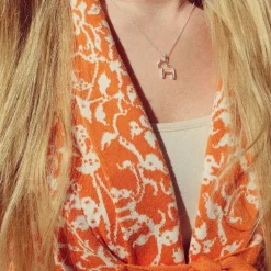 Dalahäst äkta silver kontur med kedja