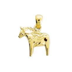 Dalahäst smycke berlock äkta guld 9 karat