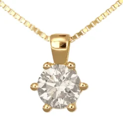 Diamanthalsband labbodlad syntetisk diamant 0,50 carat äkta guld 18 karat