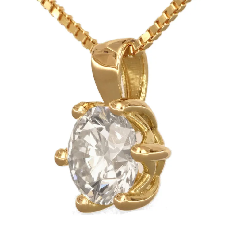 Diamanthalsband labbodlad syntetisk diamant 0,50 carat äkta guld 18 karat