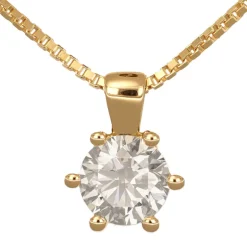 Diamanthalsband labbodlad syntetisk diamant 0,74 carat äkta guld 18 karat