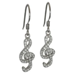 Glittriga G-klavar örhängen äkta silver