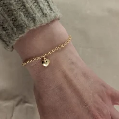 Guldarmband med hjärta 9 karat äkta guld