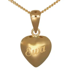 Guldhalsband guldhjärta med gravyr äkta guld 18 karat
