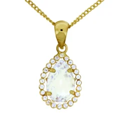 Guldhalsband äkta guld med droppformat smycke