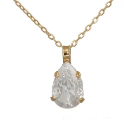 Guldhalsband med glittrig droppe äkta guld 18 karat