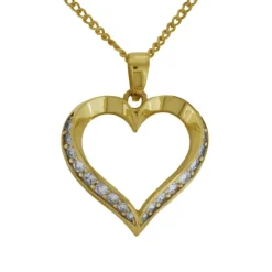 Guldhalsband med hjärta och kedja äkta guld 18 karat