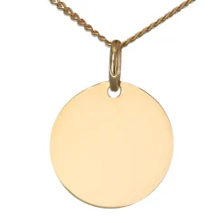 Guldhalsband runt smycke äkta guld 9 karat