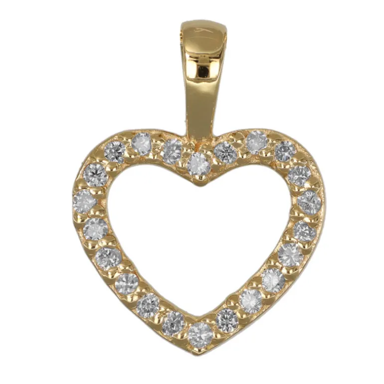 Guldhjärta med diamanter äkta guld 18 karat