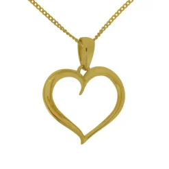 Guldhjärta med guldkedja 18 karat
