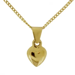 Guldhjärta med kedja 18 karat barn