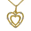 Guldhjärta två hjärtan i kontur med guldkedja 18 karat