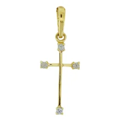 Guldkors med glittriga stenar äkta guld 18 karat