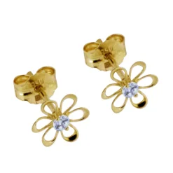 Guldörhängen 18 karat blommor