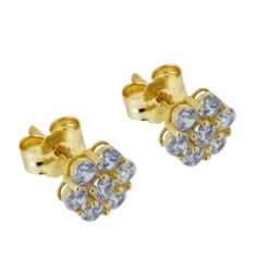 Guldörhängen 18 karat glittrig blomma