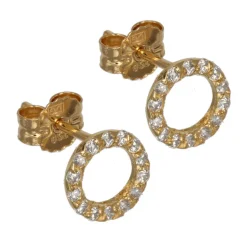 Guldörhängen glittriga cirklar äkta guld 18 karat