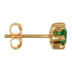 Guldörhängen gröna studs äkta guld 18 karat