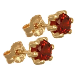 Guldörhängen röda studs äkta guld 18 karat