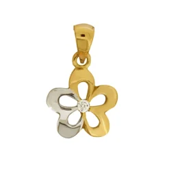 Guldsmycke blomma rödguld och vitguldsdetalj 18 karat