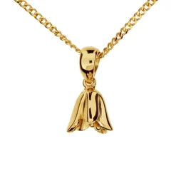 Halsband med blåklocka, ängsklocka äkta guld 18 karat