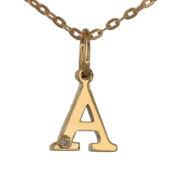 Halsband med bokstav A äkta guld 9 karat