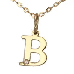Halsband med bokstav B äkta guld 9 karat