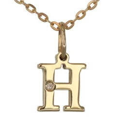 Halsband med bokstav H äkta guld 9 karat