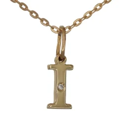 Halsband med bokstav I äkta guld 9 karat