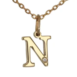 Halsband med bokstav N äkta guld 9 karat