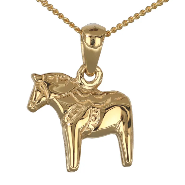Halsband med dalahäst äkta guld 18 karat