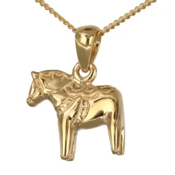 Halsband med dalahäst äkta guld 18 karat