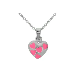 Halsband med hjärta i rosa